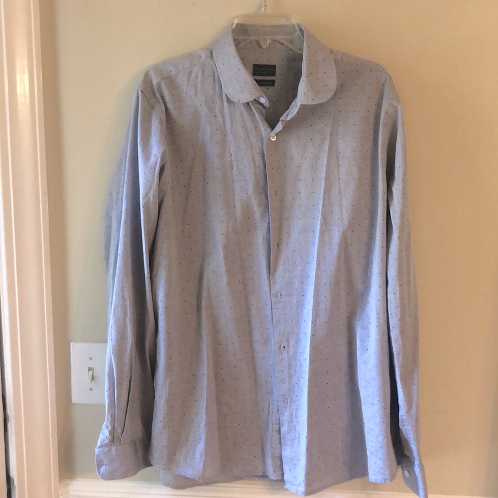 Grand Frank Red & Blue Button Down Dress Shirt